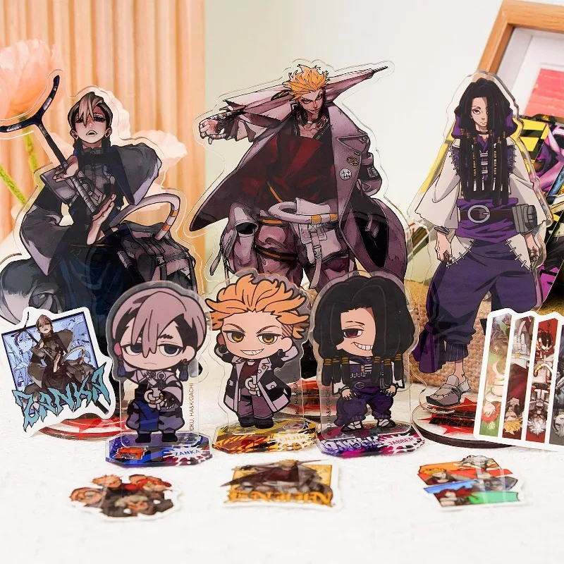 GACHIAKUTA Chibi - Set completo de figuras acrílicas para escritorio, decoración de anime, regalo coleccionable para fans, diseños de Zanka, Jabber y Enjin Chibi