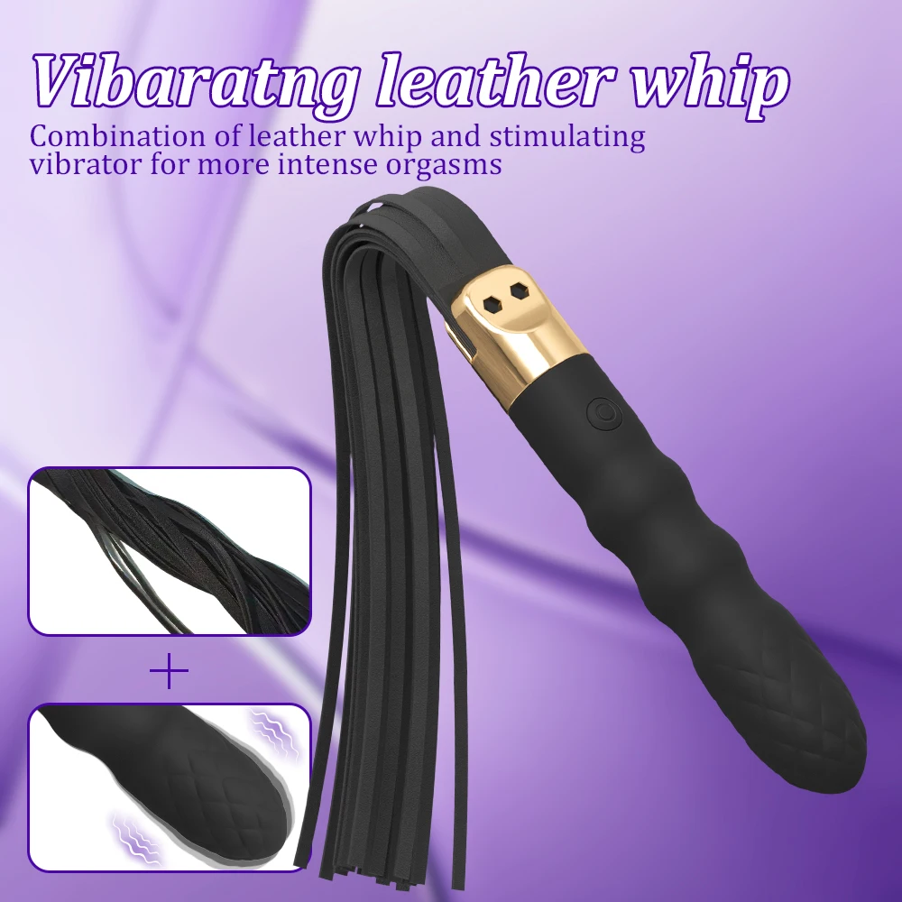 Adult Sex Toy Leather Sex Whip Vibrator BDSM Toy G Spot Massage SM Paddle Adult Play Bedroom Spanking Role Play 18+ view 3