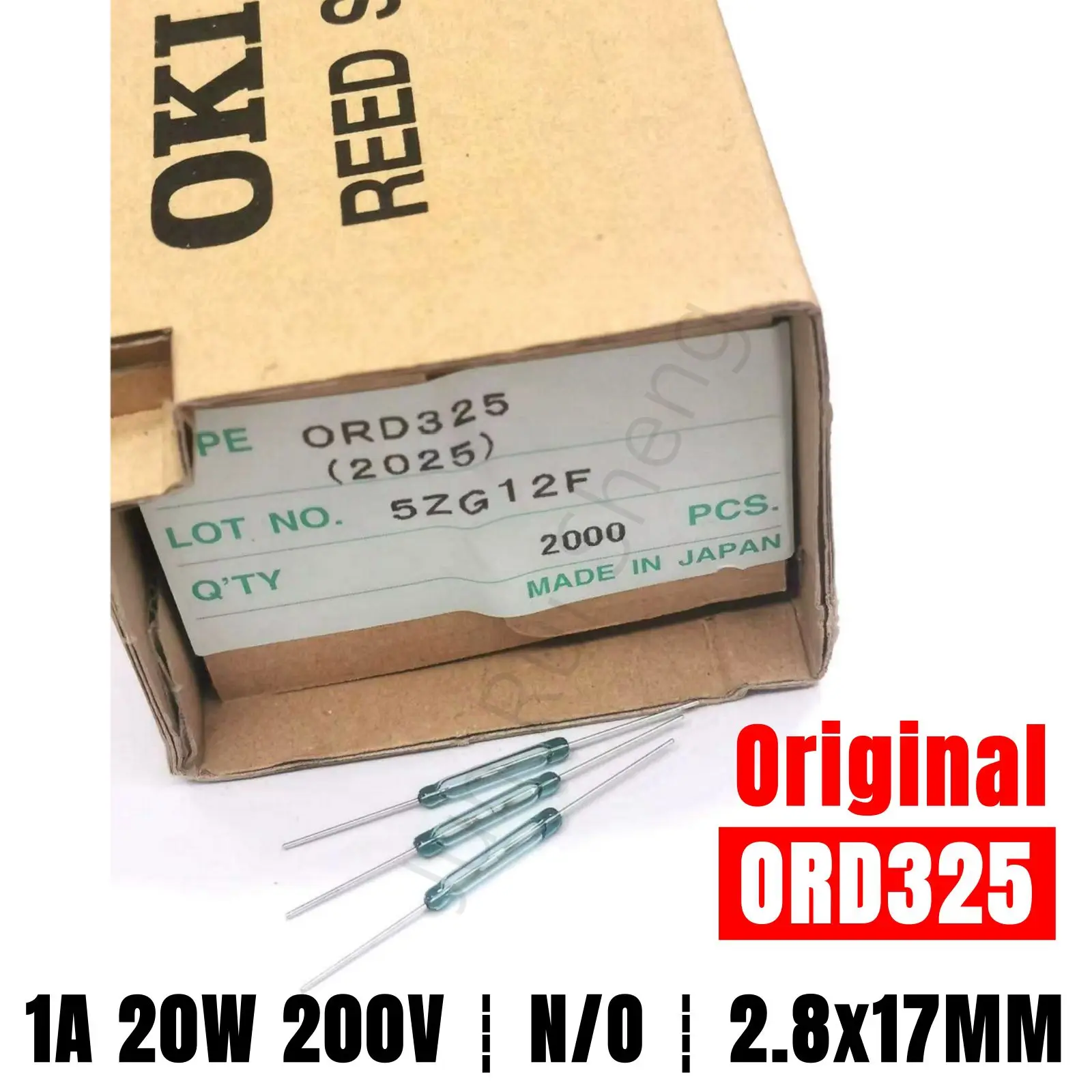 Original High Quality ORD325 Magnetic Control Reed Switch 1A 20W 200V Normally Open NO 3*17MM Magnetic Contact Induction Sensor