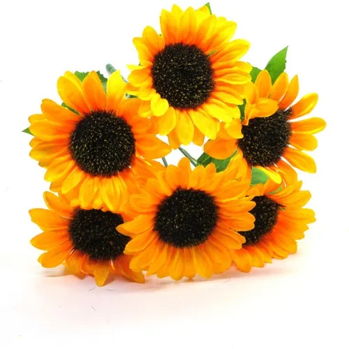 Solid Decor Artificial Flower Sunflower Harness-6 Pcs