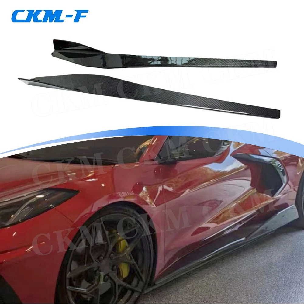 

for Chevrolet Corvette C8 2021-2023 Real Carbon Fiber Car Side Skirts Bumper Splitter FRP Side Skirts Body Kits Car Accessories