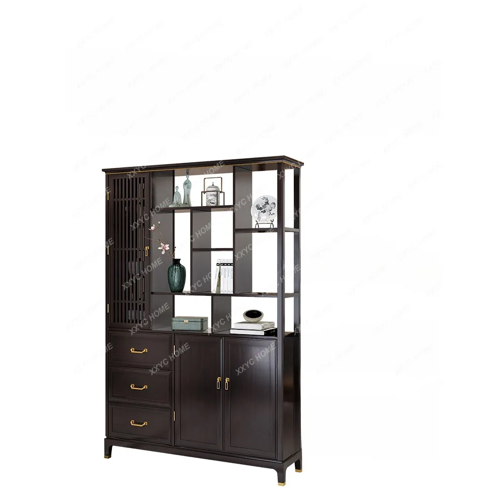 

Solid Wood Shoe Cabinet Entrance Cabinet Integrated Partition Wall Wine Cabinet Home Living Room Locker Home Doorway