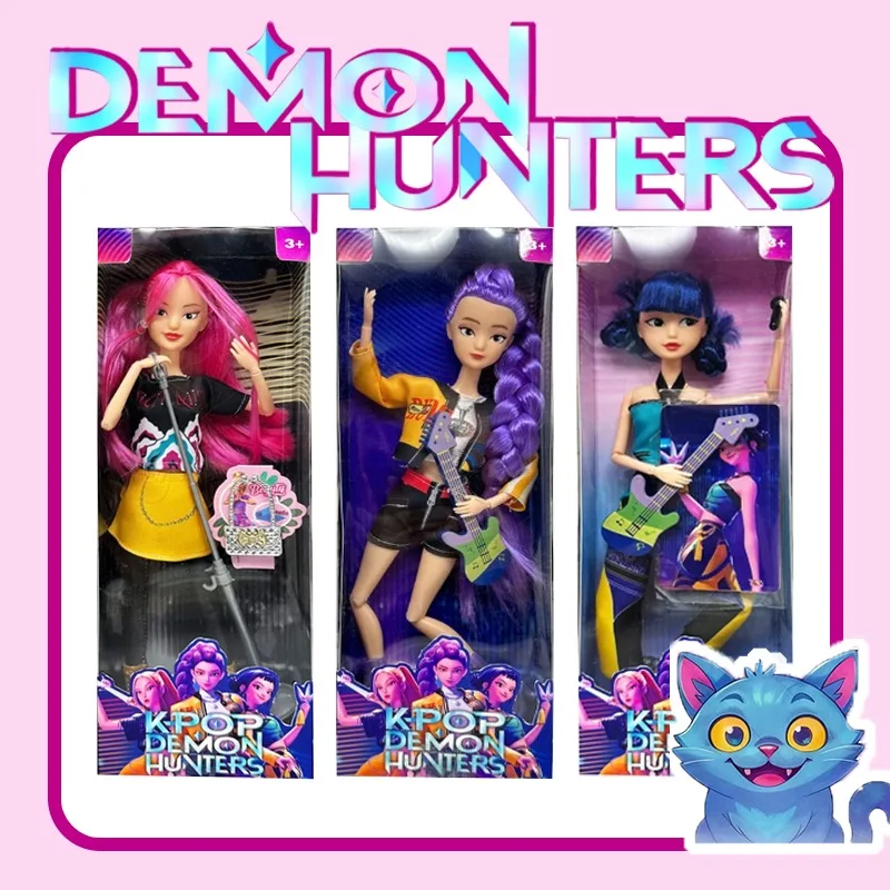 

Новинка 2025 года, хит продаж, K-POP, охотники на демонов, версия аниме, 11,5 дюймов, с тематической песняю, Руми Зои Мира, подарок-сюрприз на день рождения для девочек