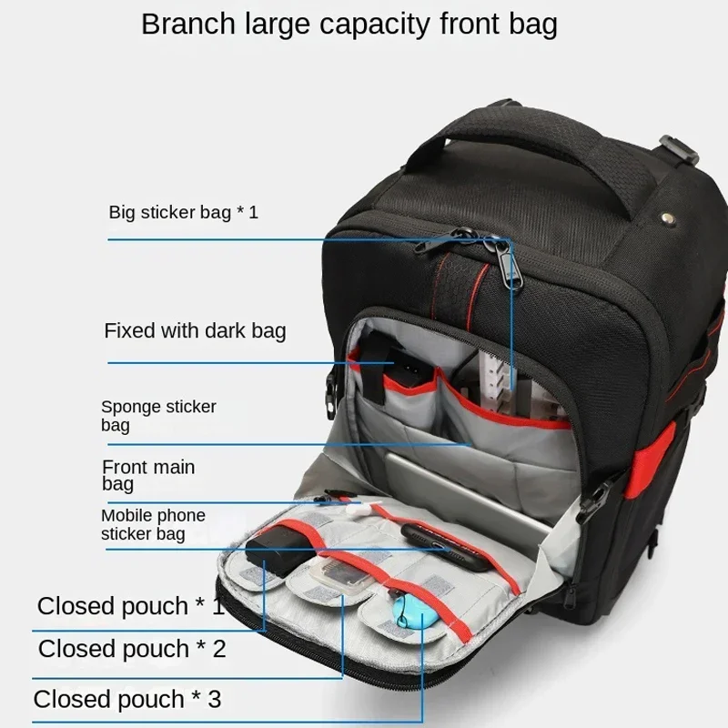 New Trolley Photography Backpack Professional Camera Bag Trolley Travel Suitcase Video Photo Digital Camera Luggage Backpack