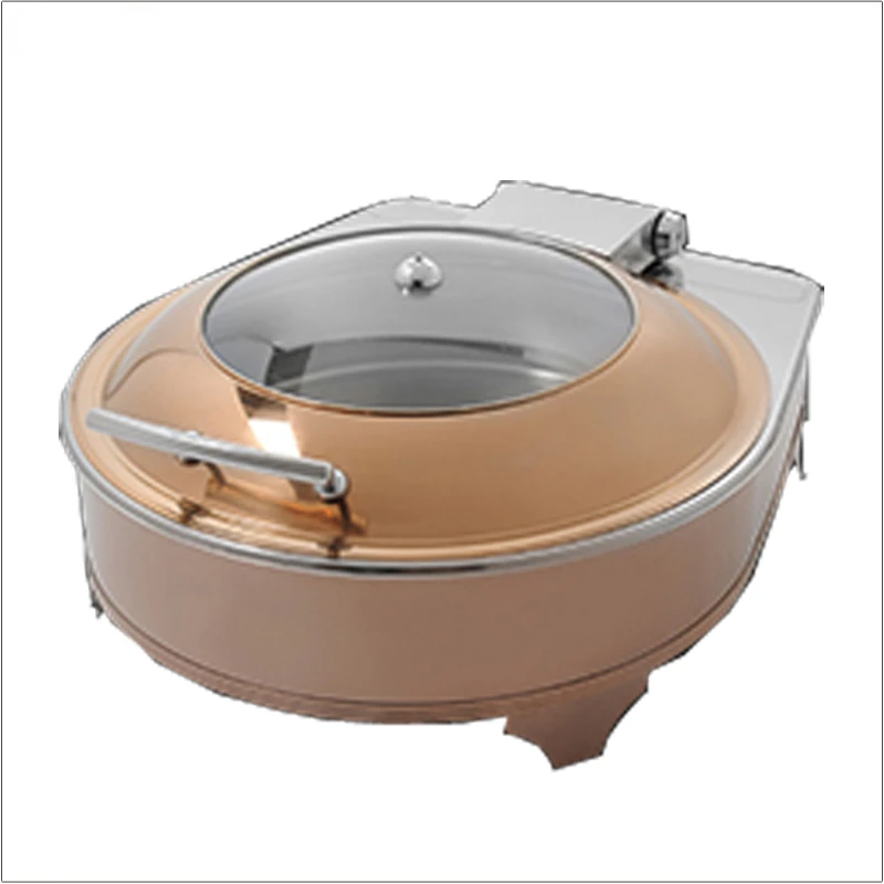 brass and copper hot pot electric heating round ceramic food heater