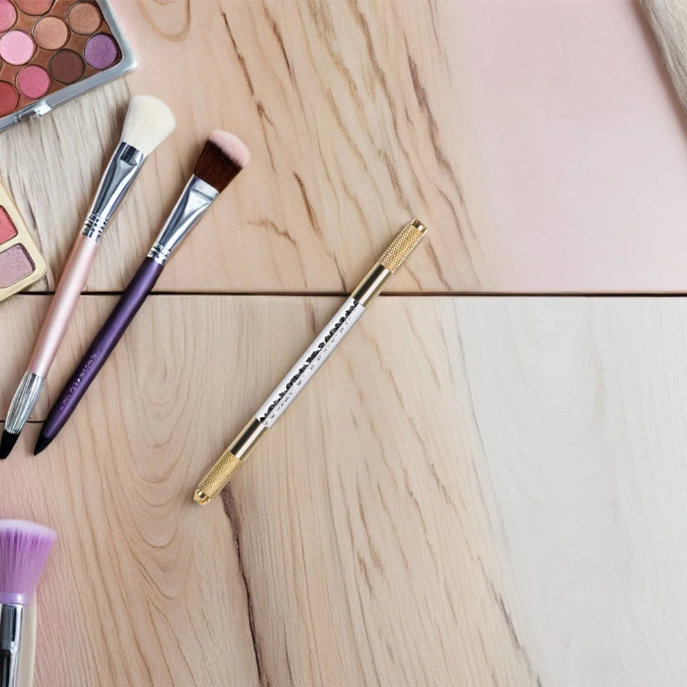 2 قطعة حجر الراين الذهبي المزدوج رئيس الحاجب قلم الوشم أداة Microblading لتشكيل الحاجب الدقيق معدات الوشم المهنية #5