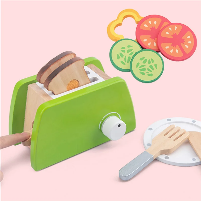 

ABXE-2X Children Kitchen DIY Cooking Pretend Play Simulation Wooden Kitchen Food For Kids Set - Salad Vegetable