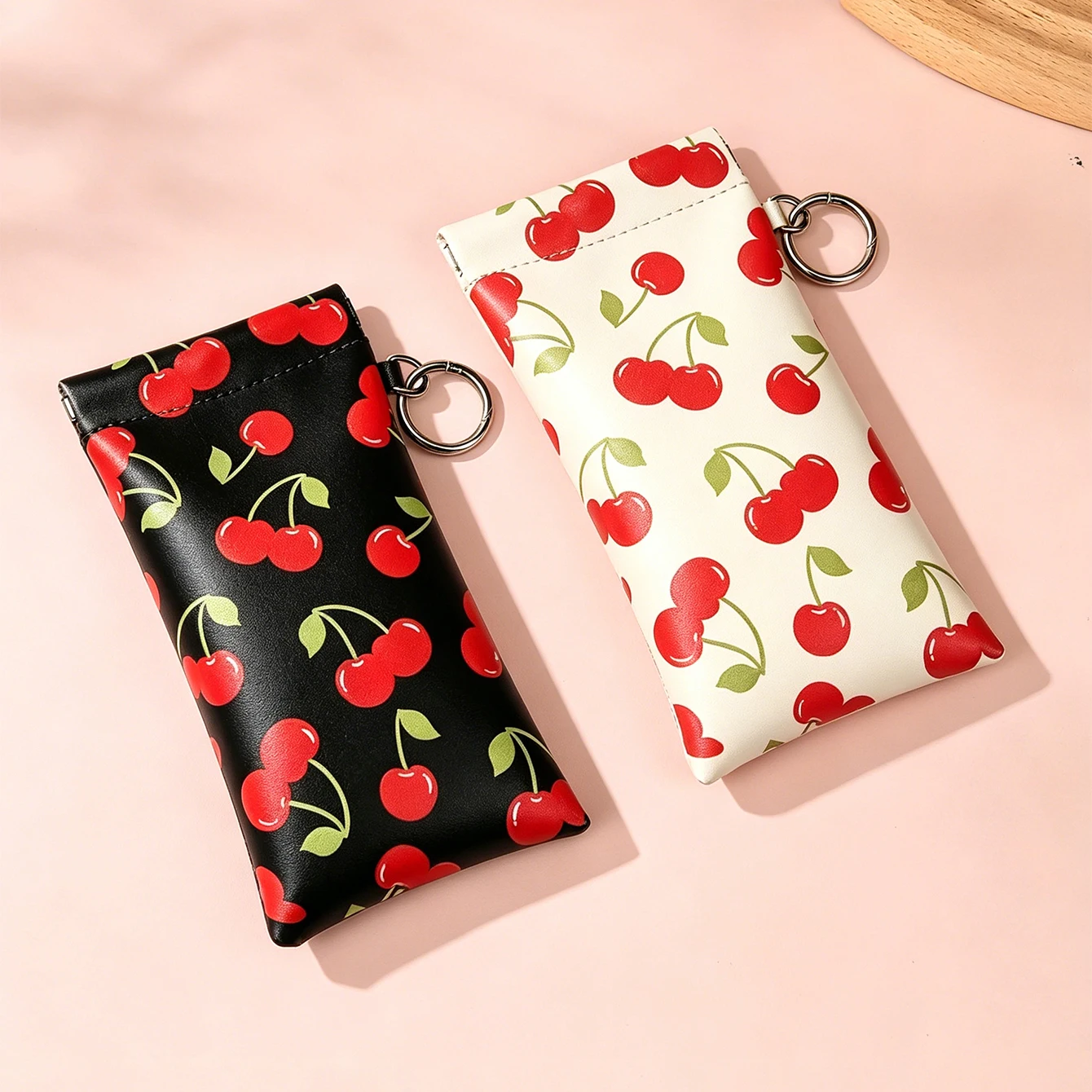 귀여운 체리 프린트 선글라스 파우치(키링 포함) 부드러 - Travel Accessories Pouch For Women 리뷰 및 가격
