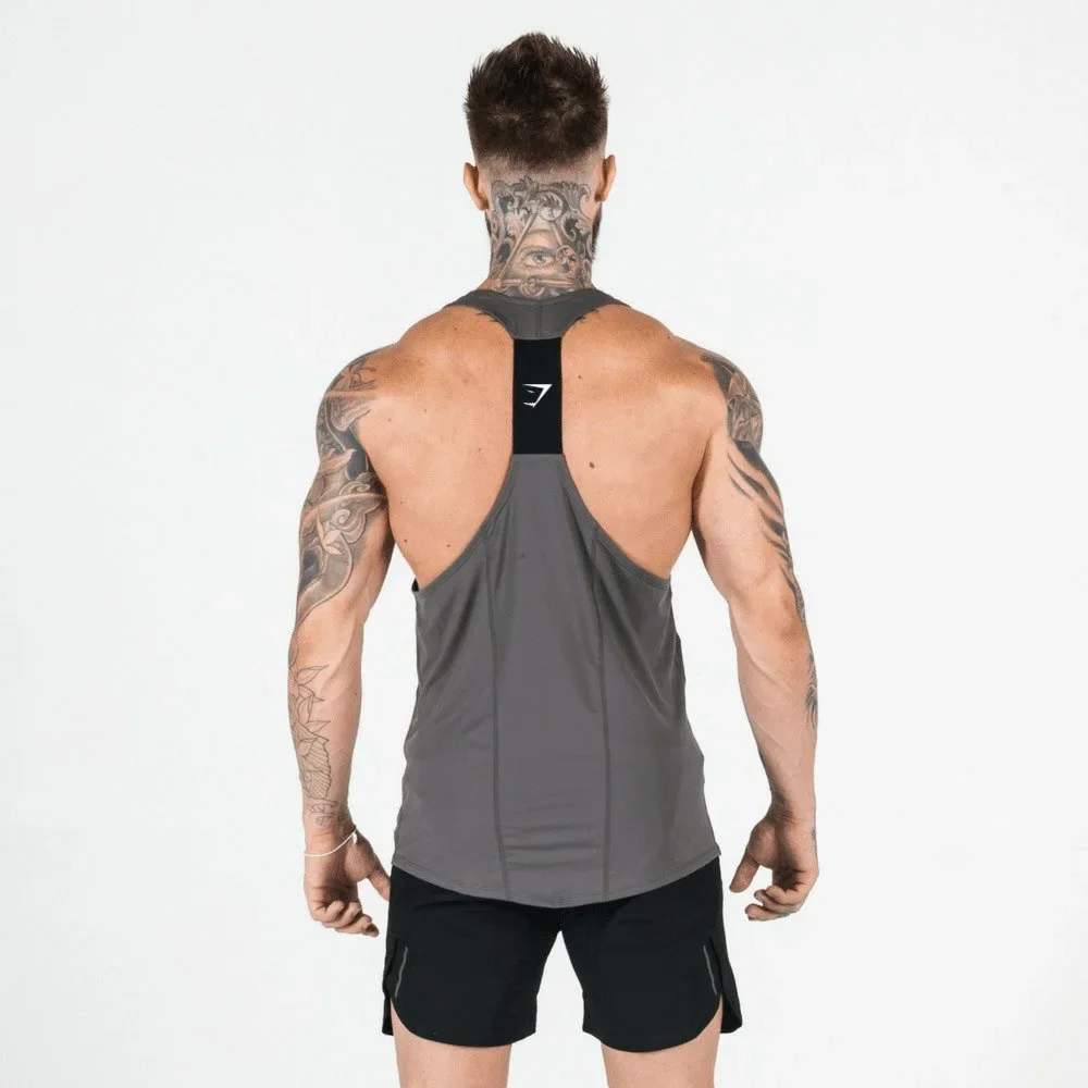 Men's Muscle Shark Fitness Vest Quick-drying Sport T-shirt Breathable Training Sweat Vest Sleeveless Gym Clothing