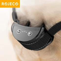 ROJECO Electric Dog Anti Bark Shock Collar Rechargeable Dogs Training Bark Control Collars For Pet Automatic Dog Barking Stopper