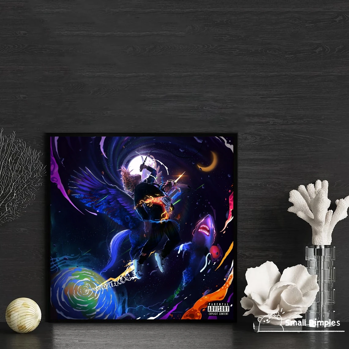 Pegasus Neon Shark VS Pegasus Music Album Poster Canvas Art Print Home Decoration Wall Painting (No Frame)