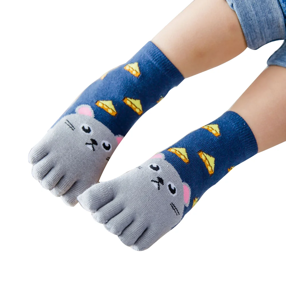 

Toddler Kids Baby Winter Socks Animal Cartoon Five Fingers Hosiery Thick Warm Ankle Casual Socks