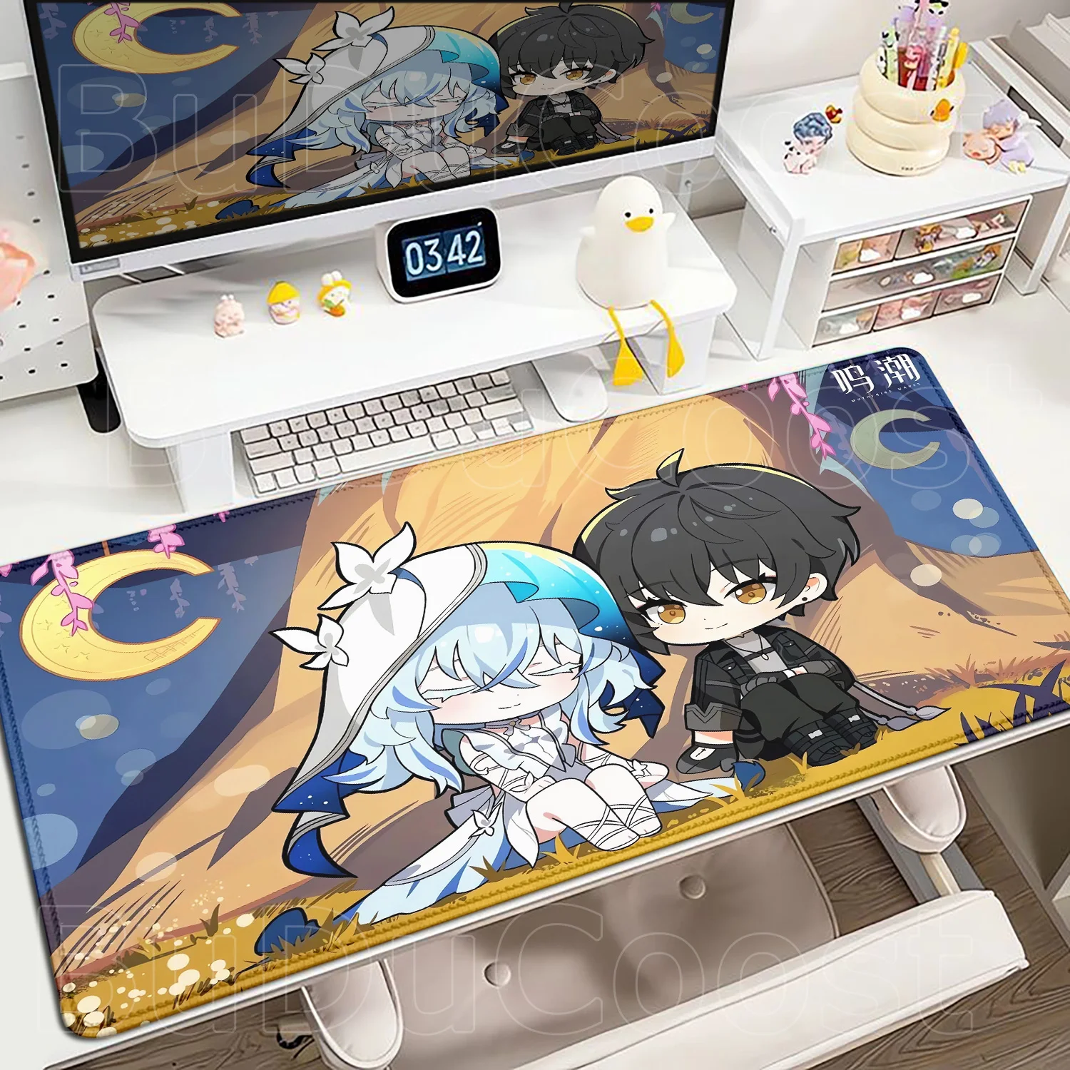 

Kawaii Girl Wuthering Waves Mouse Pad Cute The Shorekeeper Large Cartoon Game Keyboard Pad Office Study Desk Mat E-Sports Carpet