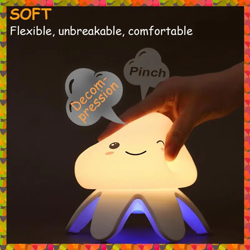 

Promotion! Jellyfish Night Lamp With Remote Control Color Changing 1200Mah USB Rechargeable Silicone Bedside Light
