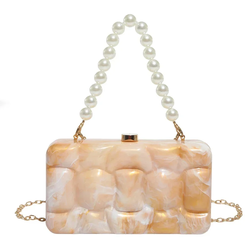 حقيبة يد نسائية عصرية لامعة للولائم Xiaoxiangfeng حقيبة يد لؤلؤية من الأكريليك حقيبة كروس للمناسبات الأنيقة