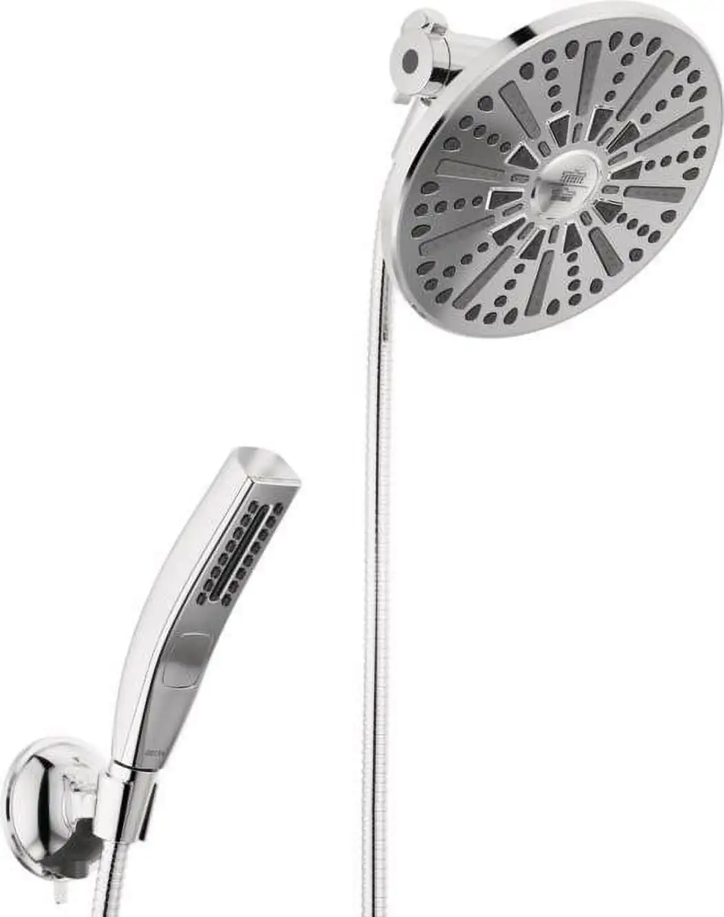 

Shower Head and Hand 1.75 GPM 4 Setting Pause Flow By Pressing The Button on The Handle Adjustable Shower Arm Mounting