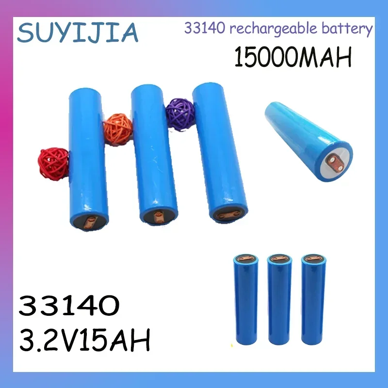 2024 New 33140 3.2v 15ah Rechargeable Battery Lifepo4 Lithium Batteries for DIY 12v 24v E Bike E-scooter Power Tools Battery