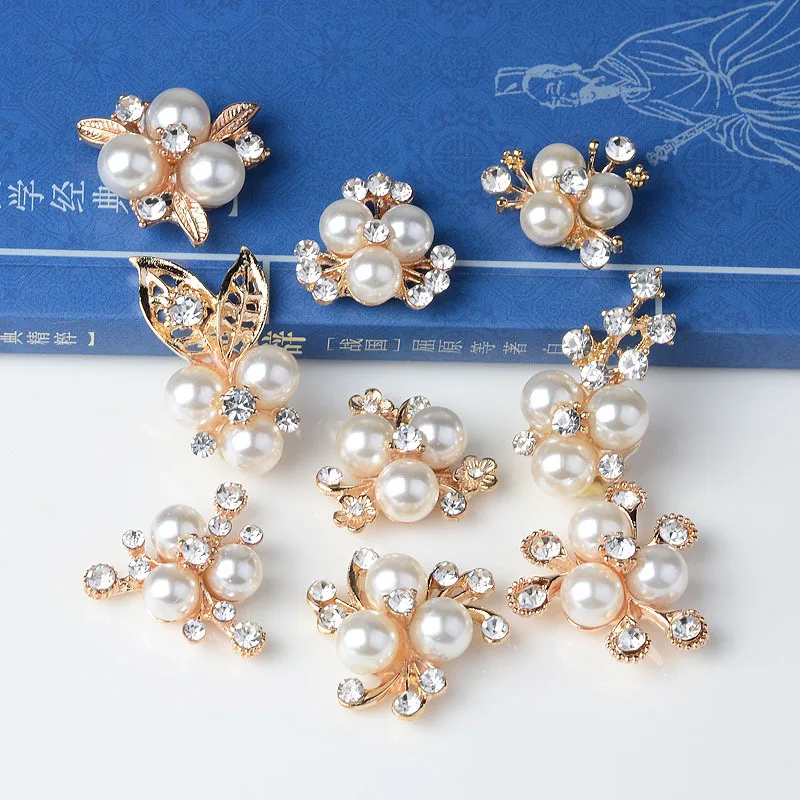 

100 piece set flower plate antique series bridal headgear with crystal beads flower electroplating new wholesale DIY jewelry