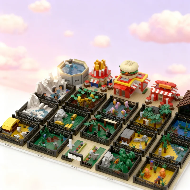 

6682pcs MOC Modular ZOO Build From 20 MOCs Streetscape Mini Model Building Blocks Creative Display Gift Collectible Decor Kids