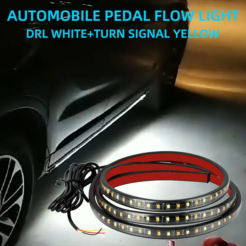 2x drl led luci di marcia diurna striscia luminosa di benvenuto per auto avvertimento lampeggiante luce per porta anticollisione indicatori di