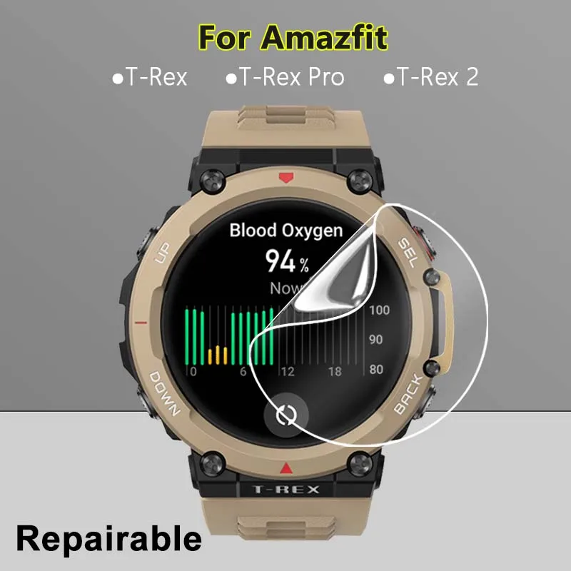 Ultra Clear Slim Screen Protector For Amazfit T-Rex 2 Pro Ultra SmartWatch Soft TPU Repairable Hydrogel Film -Not Tempered Glass