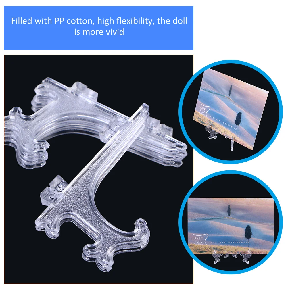 

50pcs Mini Easel Display Holder Clear Stand ABS Material Plate Rack Picture Frames Artworks Collectors Plates Tabletop Sturdy