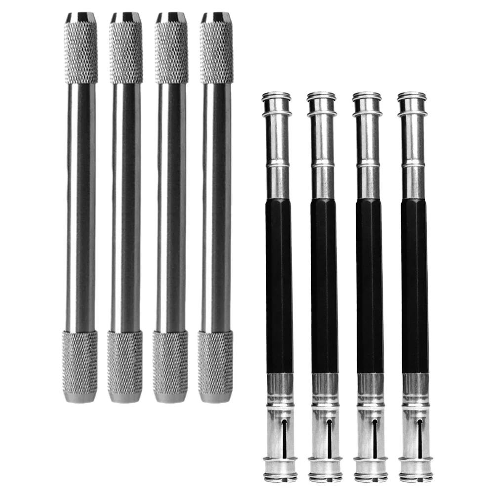 8 Pcs Pencil Extender Lengthener School Supplies Silver Rod Holder for Crayon Extension Tool Metal Artists Short Extenders