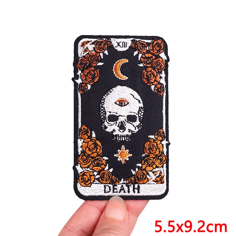 Punk Mystery Style Embroidery Patch Horror Skull Patch Jacket DIY Iron On Patches For Clothing thermoadhesive Patches On Clothes