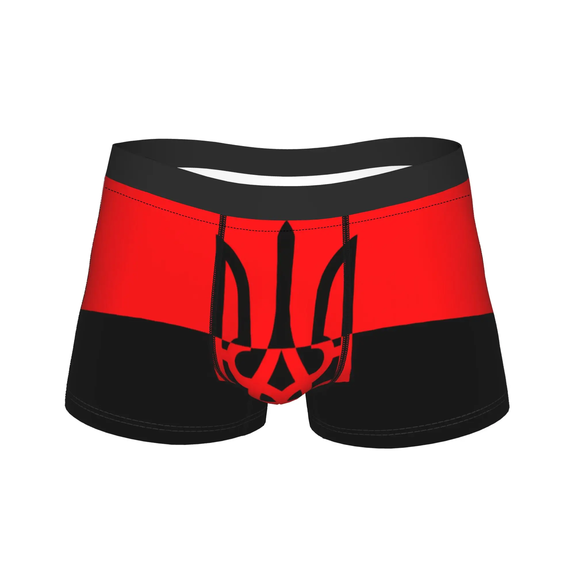 

Red Black Flag Ukraines Underwear Men's Shorts Briefs Elastic Boxer Shorts Trenky Printed Plus Size Panties