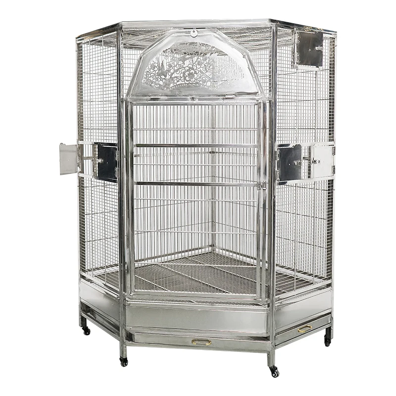 

Large Vintage Bird Cage For Decoration Jaulas De Cotorras Luxury Stainless Steel Pet Bird Parrot Macaw Breeding Cage