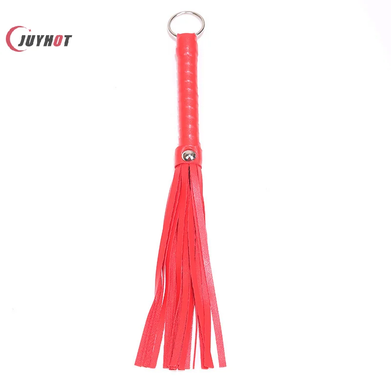 Quality Pu Leather Pimp Whip Racing Riding Crop Party Flogger Hand Cuffs Queen Black Horse Riding Whip For Driving Range