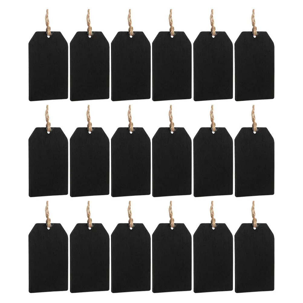 32Pcs Blackboard Tags Decorative Wedding Gift Labels Multi-Function Wooden Reusable Chalkboard Tags for Organizing