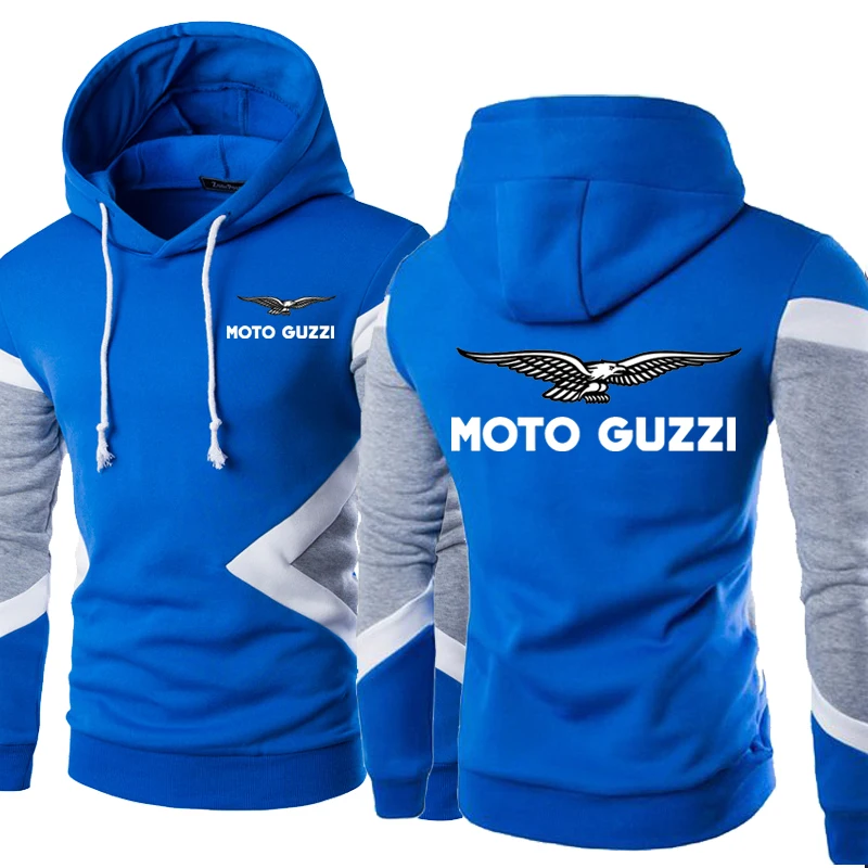 New Fashion Spring Autumn Moto Guzzi Hoodies Patchwork Men Pullover Sweatshirts Casual Long Sleeve Cotton Hoody