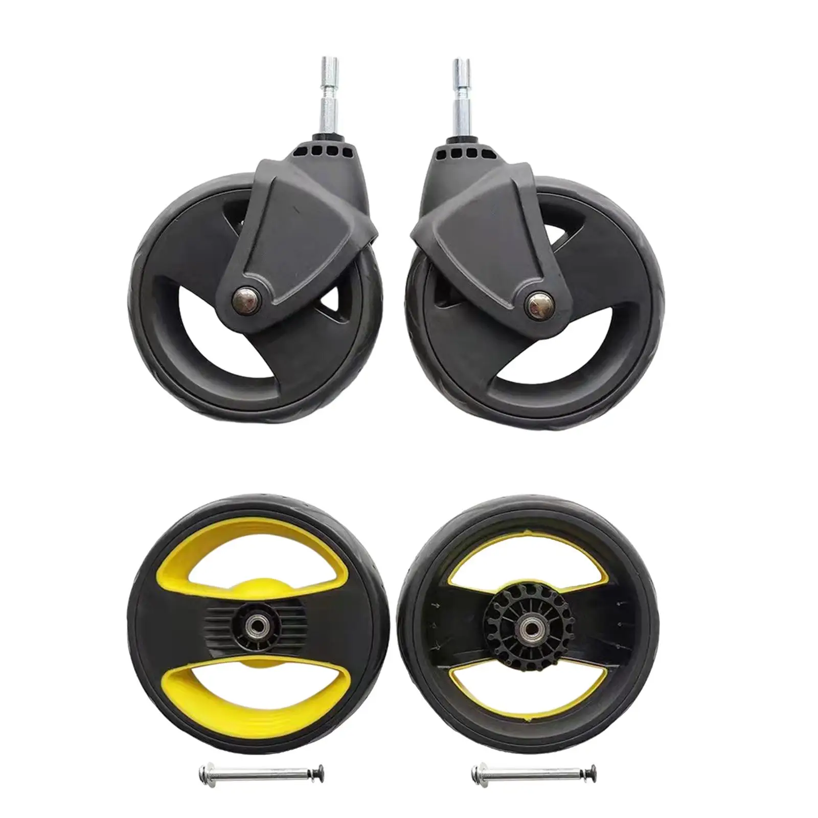 Trolley Wheel 2x Pram Durable Accessories 13.5cm Dia Replacement Swivel Wheel