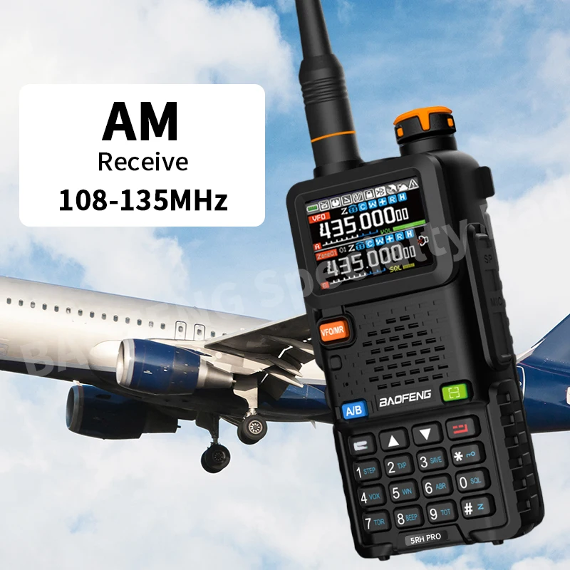 Baofeng UV-5RH 프로 워키토키 GPS 멀티 밴드 AM FM C타입 무선 복사 주파수 햄, 양방향 장거리 통신 라디오