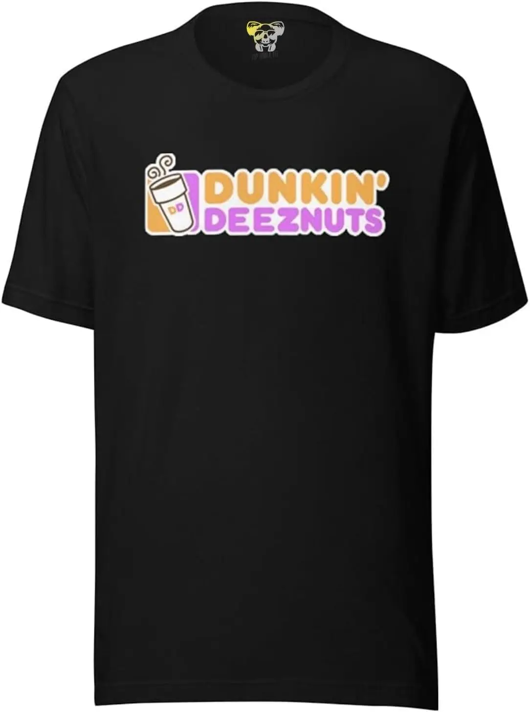 TOP KOALA TEE Unisex Dunkin Deeznuts Funny Logo Short Sleeve T-Shirt | 100% Cotton T Shirts for Adults