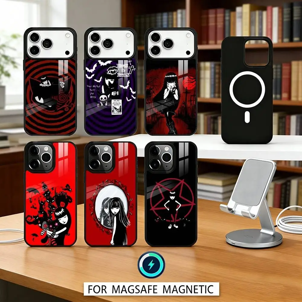 

Cat E-Emily The Strange Phone Case For iPhone17,16,15,14,13,12,Pro,Max,Magnetic For Magsafe Wireless Charging