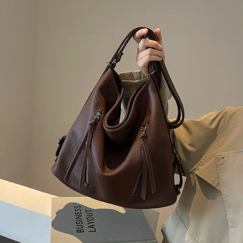 

Модный женский рюкзак Cabas, новинка 2024, большая вместительная сумка-тоут в стиле ретро, многофункциональная сумка через плечо для отдыха, дорожная сумка