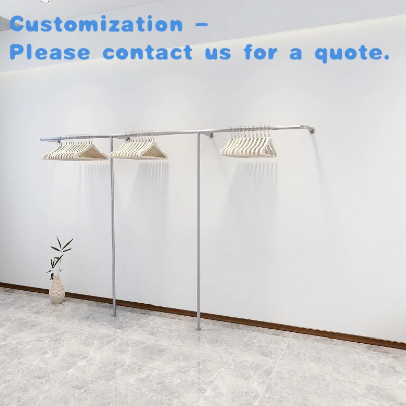 

custom.Kainice Custom Iron Hanging Rack Fixtures Boutique Wall Mounted Set Clothing Shop Interior Design Rail Display Racks