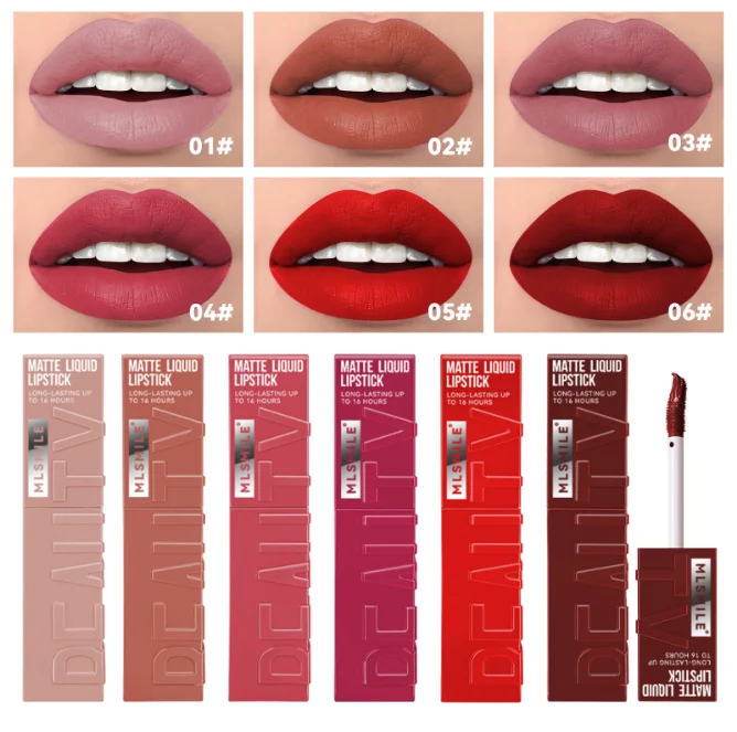 Flüssiger Lippenstift feuchtigkeit spendend langlebig lila funkelnd wasserdicht Lip gloss Kosmetik frei geben matten Glitzer Lippenstift