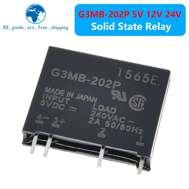 TZT 5V 12V 24V DC-AC Solid State Relay Module G3MB-202P G3MB 202P PCB SIP SSR AC 240V 2A Snubber Circuit Resistor Relay Switch