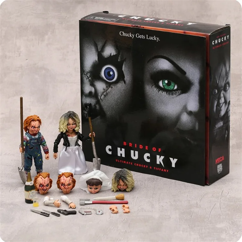 NECA Bride Of Chucky Ultimate Chucky Tiffany Gets Lucky PVC Action Figure Model Toys Horror Doll Halloween Gift