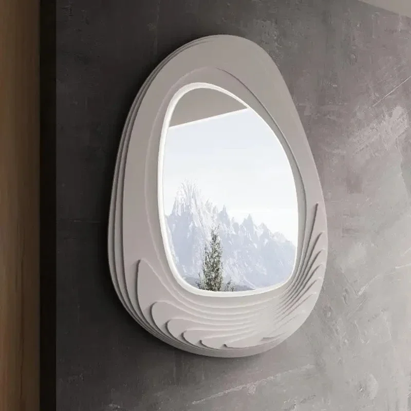 French irregular art decorative mirror wall-mounted bathroom vanity mirror washstand special-shaped mirror