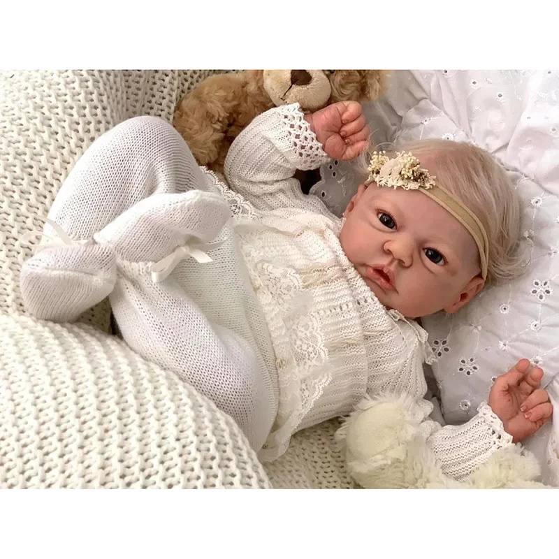 EVI-Reborn Butter Soft Body pour nouveau-né, Soft Touch, Cuddly Baby, Multiple Layers Painting, 3D Skin, Lifelike, 48cm