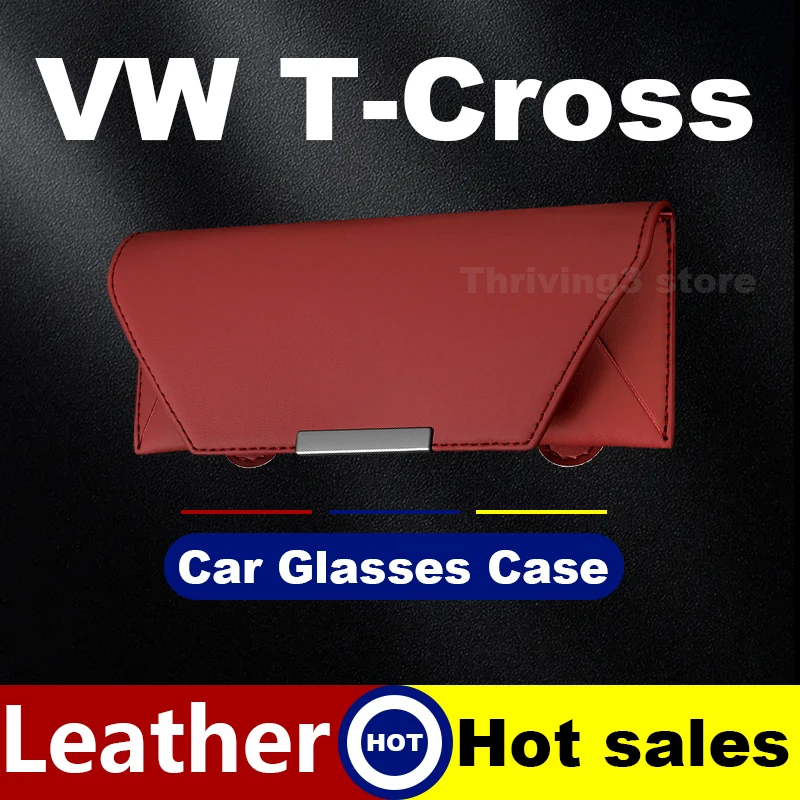

Leather Car Glasses Case For Volkswagen T-Cross 2025 New Style Premium Auto Glasses Frame Volkswagen T-Cross Accessories