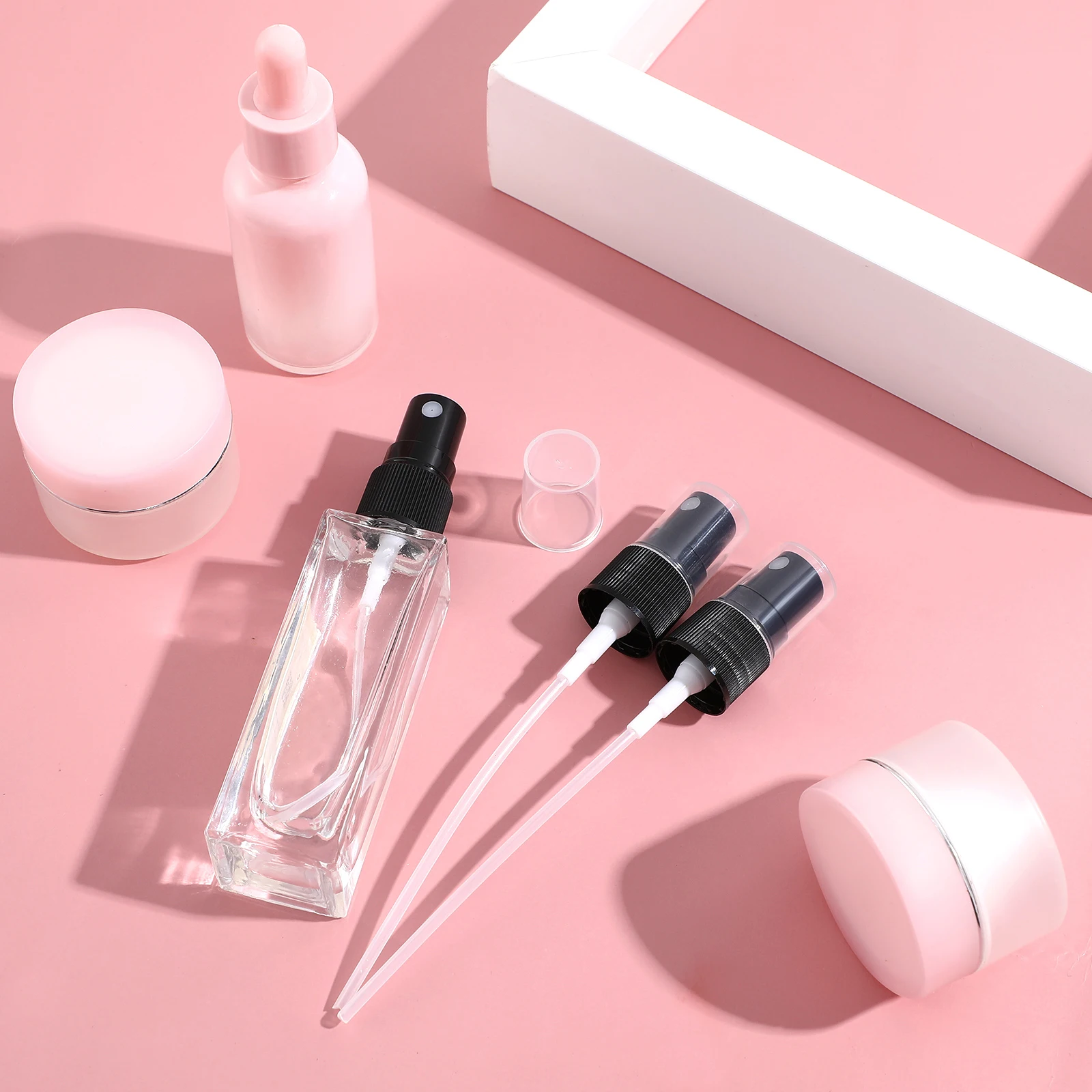 

20Pcs Perfume Bottle Sprayer Top Replacement Mini Spray Cap Replacement for Travel Pump Head Compact Design Black