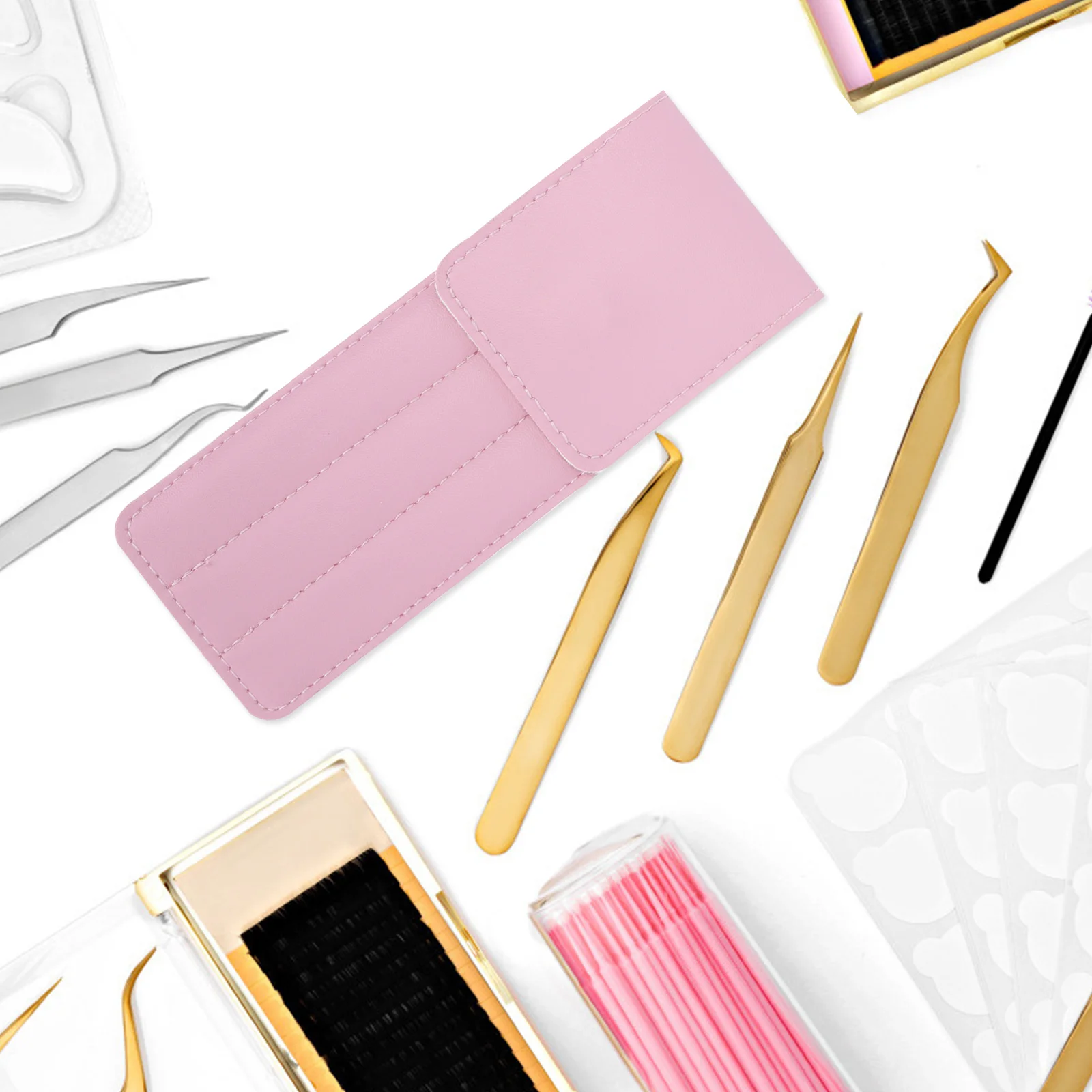 

4Pcs Face Beauty Tweezers Protection Covers Practical Makeup Tool Storage Bags Compact Holder Organizer