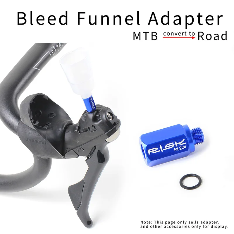 RL224 Convert To Road Hydraulic Disc Brake Bicycle Bike Bleed Funnel Adapter