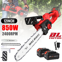 850W 12 Inch Brushless Electric ChainSaw Cordless Battery Saw Portable Garden Woodworking Power Tool For Makita 18V Battery