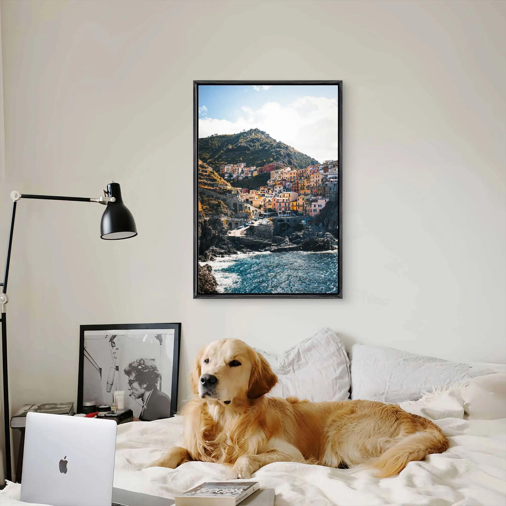 نمط البحر الأبيض المتوسط إيطاليا سينك تيري القرية الساحلية المشهد خليج المشهد العائمة مؤطرة قماش ملصق جدار ديكور #2